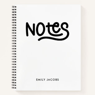 Minimalist Bold Handwriting Notes Typography Notebook