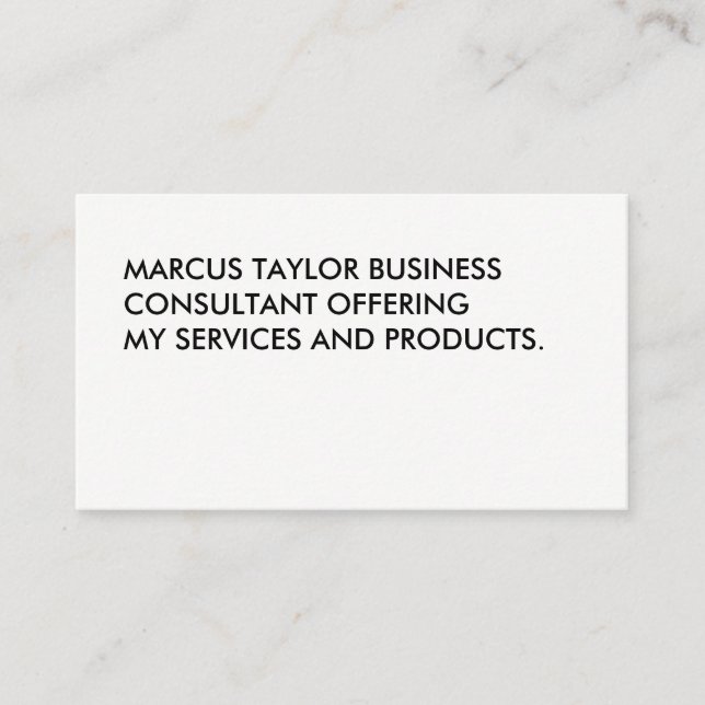 Minimalist Bold Large Text Business Card (Front)