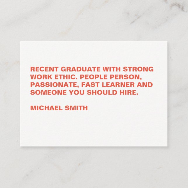 Minimalist Bold Large Text Business Card (Front)