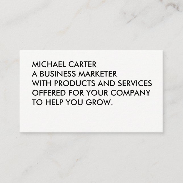 Minimalist Bold Large Text Business Card (Front)