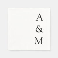 Minimalist Bold Monogram Boho Wedding Black White