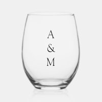 Minimalist Bold Monogram Boho Wedding Black White