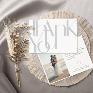 Minimalist Bold Photo light Grey Thank You Card
