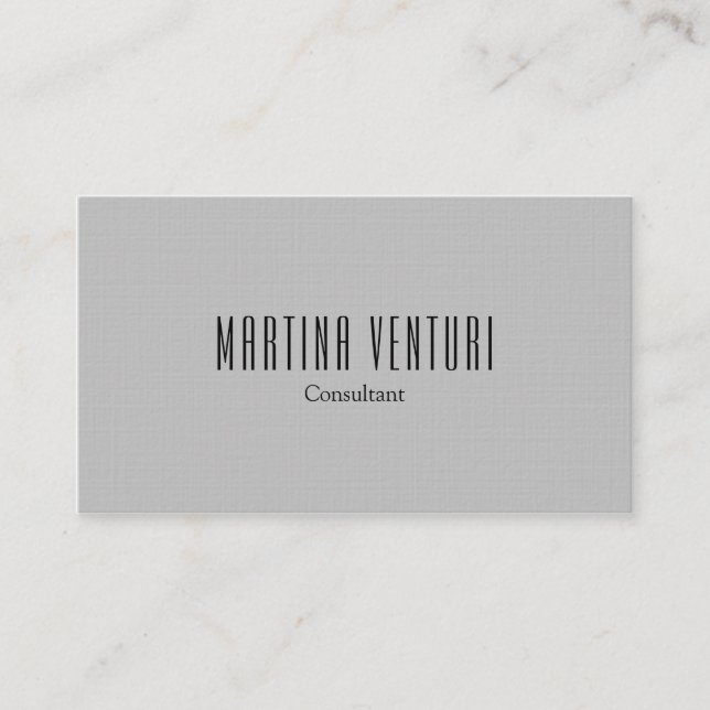 Minimalist Bold Professional Plain Silver Grey Business Card (Front)