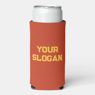 Minimalist Bold Red and Yellow Colors Personalized Seltzer Can Cooler