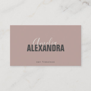 Minimalist Bold Script Boho Chic Mauve Photo Business Card