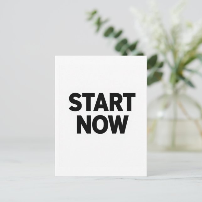 Minimalist bold start now text postcard (Standing Front)