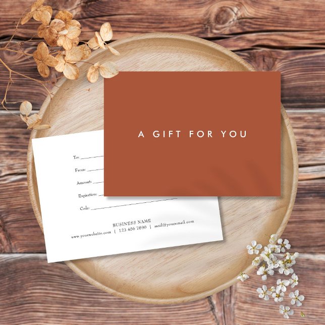 Minimalist Bold Terracotta Gift Certificate (Minimalist Bold Terracotta Gift Certificate)