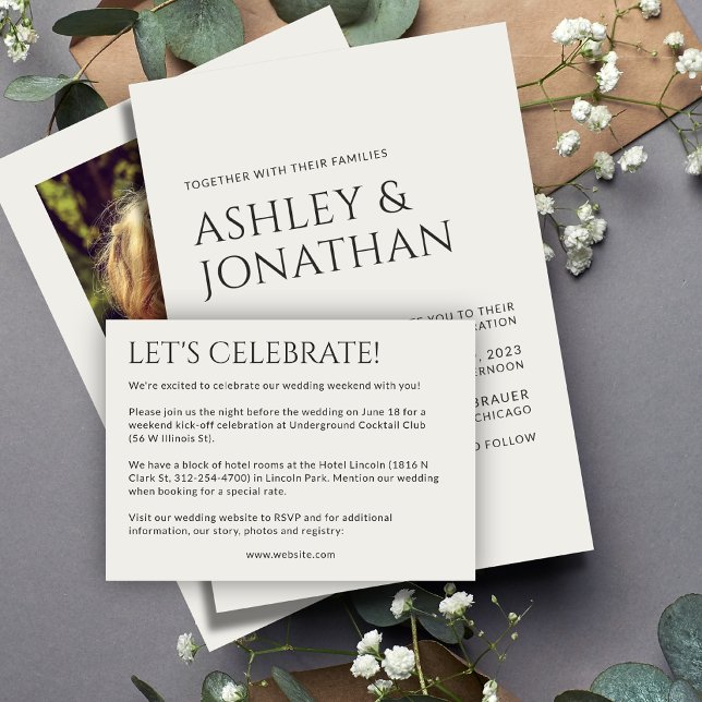 Minimalist Bold Text Highlights Wedding Enclosure Card (Creator Uploaded)