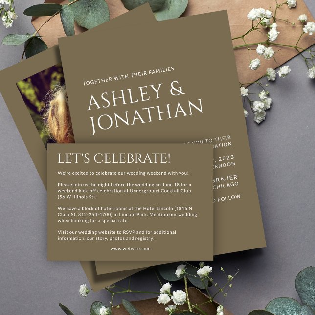Minimalist Bold Text Highlights Wedding Enclosure Card (Creator Uploaded)