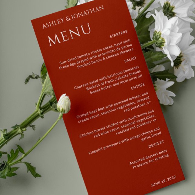 Minimalist Bold Text Highlights Wedding Menu (Creator Uploaded)