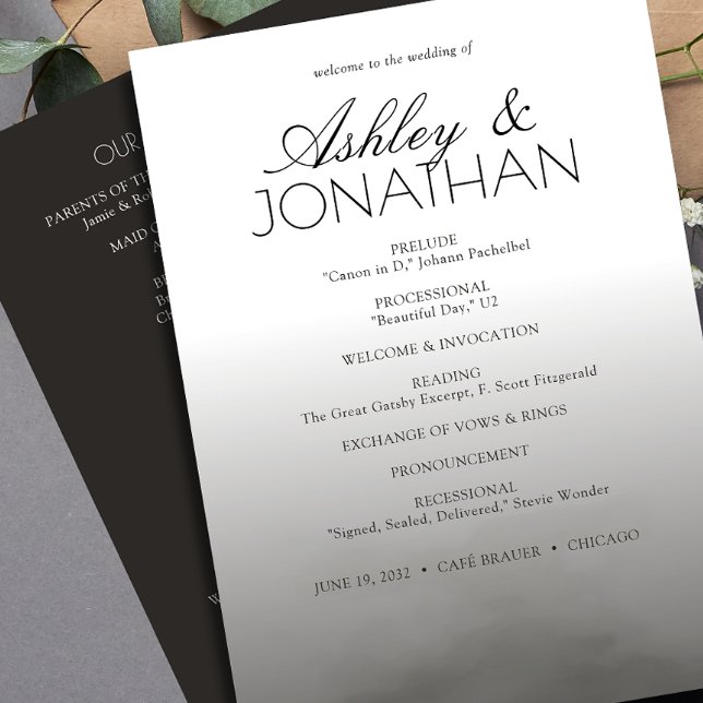 Minimalist Bold Text Highlights Wedding Programme (Creator Uploaded)