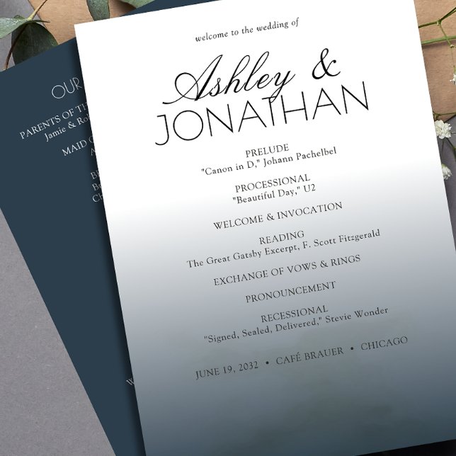 Minimalist Bold Text Highlights Wedding Programme (Creator Uploaded)