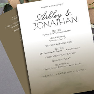 Minimalist Bold Text Highlights Wedding Programme