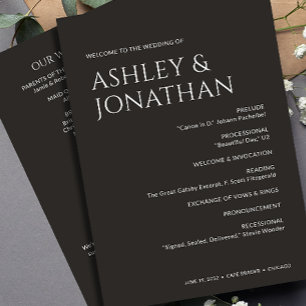 Minimalist Bold Text Highlights Wedding Programme