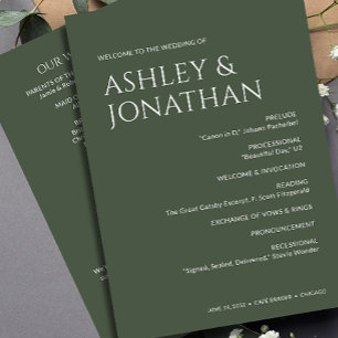 Minimalist Bold Text Highlights Wedding Programme