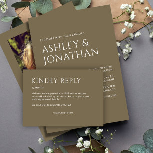 Minimalist Bold Text Highlights Wedding RSVP Card