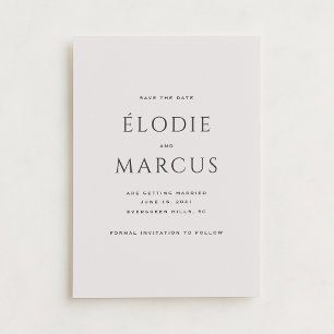 Minimalist Bold Typography Modern Save the Date Ca Invitation