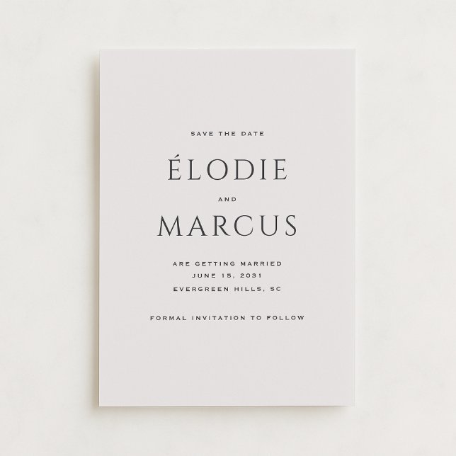 Minimalist Bold Typography Modern Save the Date Ca Invitation (Creator Uploaded)