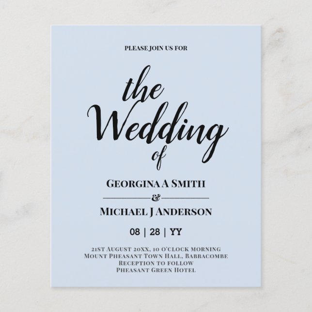 Minimalist BOLD TYPOGRAPHY Wedding Invitations Flyer (Front)