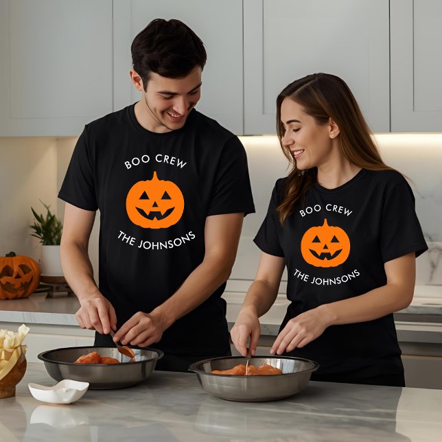 Minimalist Boo Crew  – Halloween Personalised T-Shirt (Creator Uploaded)