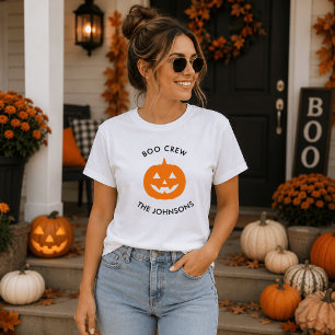 Minimalist Boo Crew Pumpkin – Personalised T-Shirt