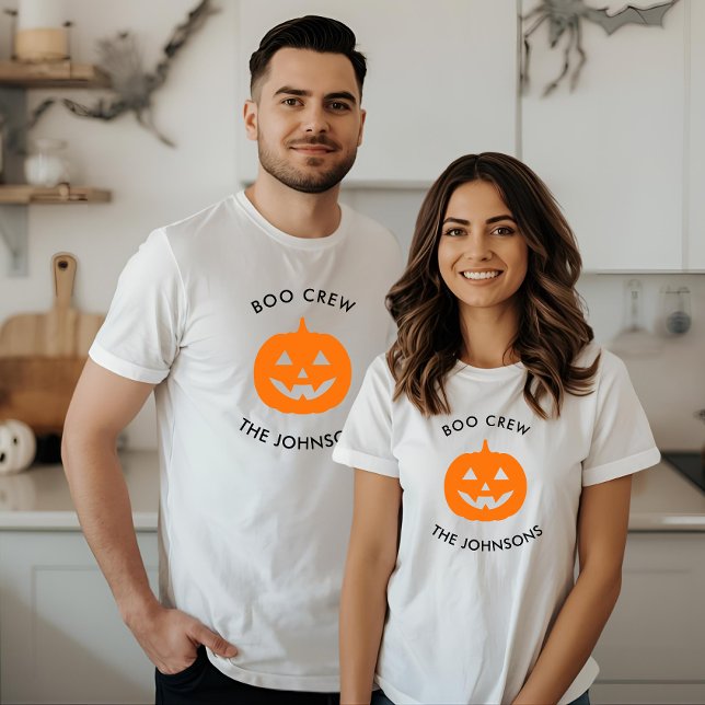 Minimalist Boo Crew Pumpkin – Personalised T-Shirt (Creator Uploaded)