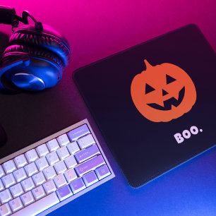 Minimalist BOO. Pumpkin – Minimalist Halloween Mouse Pad