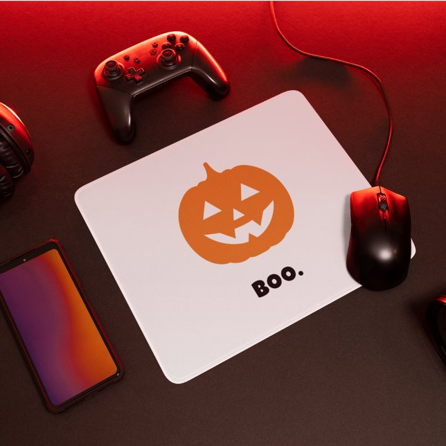 Minimalist BOO. Pumpkin – Minimalist Halloween Mouse Pad (Creator Uploaded)
