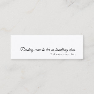 Minimalist Bookmark Modern Promotional Design Mini Business Card