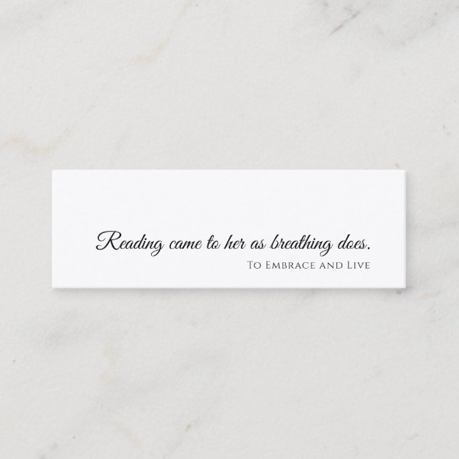 Minimalist Bookmark | Modern Promotional Design Mini Business Card (Front)