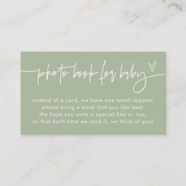 Minimalist Books for Baby Card | Book Request (Front)