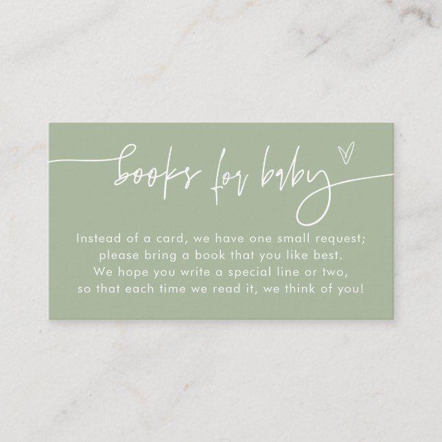 Minimalist Books for Baby Card | Book Request (Front)