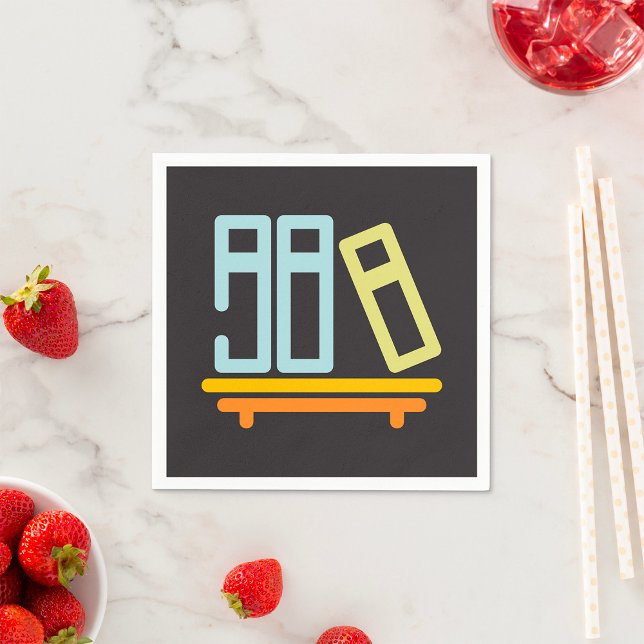 Minimalist Bookshelf Graphic Icon Napkin (Creator Uploaded)