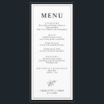 Minimalist Border Leaf Wedding Menu Card<br><div class="desc">Designed to coordinate with our Minimalist Dainty Leaf Collection, this customizable matching wedding menu card features a dainty leaf with classic lettering on white background, this is a minimalist yet elegant wedding suite. For more advanced customization of this design, e.g. changing layout, font or text size please click the "CUSTOMIZE"...</div>