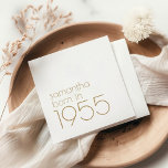 Minimalist Born in 1955 Gold 70th Birthday Party Napkin<br><div class="desc">Minimalist Born in 1955 Gold 70th Birthday Party. Simple elegance. Easily personalise the text to your own requirements.</div>