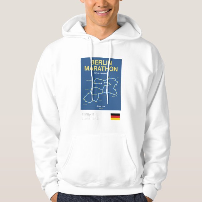 Minimalist Boston Marathon Line Print Hoodie (Front)