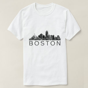 minimalist Boston Skyline Boston Ma City Skyline T-Shirt