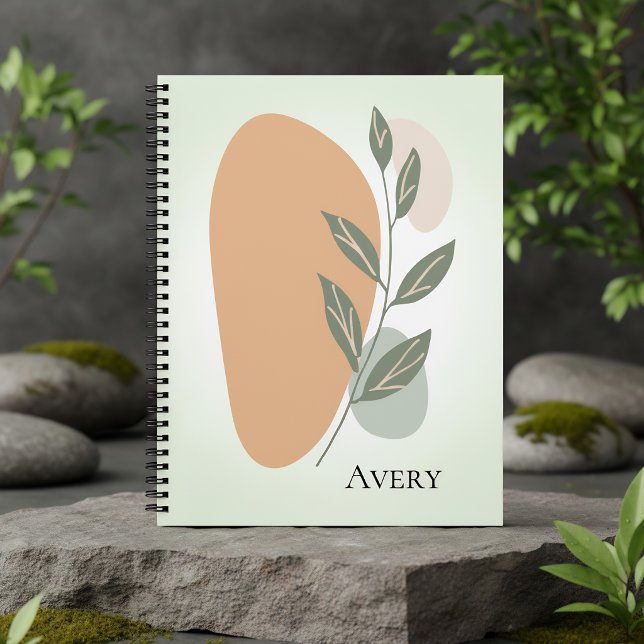 Minimalist Botanical Abstract Spiral Notebook (Creator Uploaded)