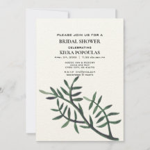 Minimalist Botanical Bridal Shower Invitations