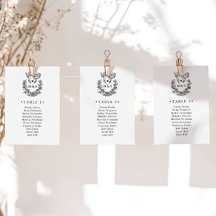 Minimalist Botanical Doves Wedding Table Card