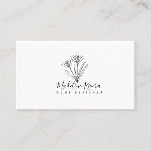 Minimalist Botanical Floral Business Card