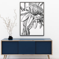 Minimalist Botanical Floral Line Drawing Artwork