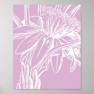 Minimalist Botanical Floral Line Drawing Artwork Poster