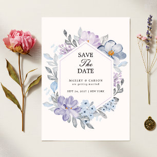 Minimalist Botanical Floral Romantic Wedding Save The Date