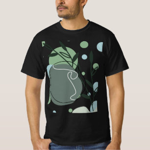 Minimalist Botanical Greenery Art T-Shirt