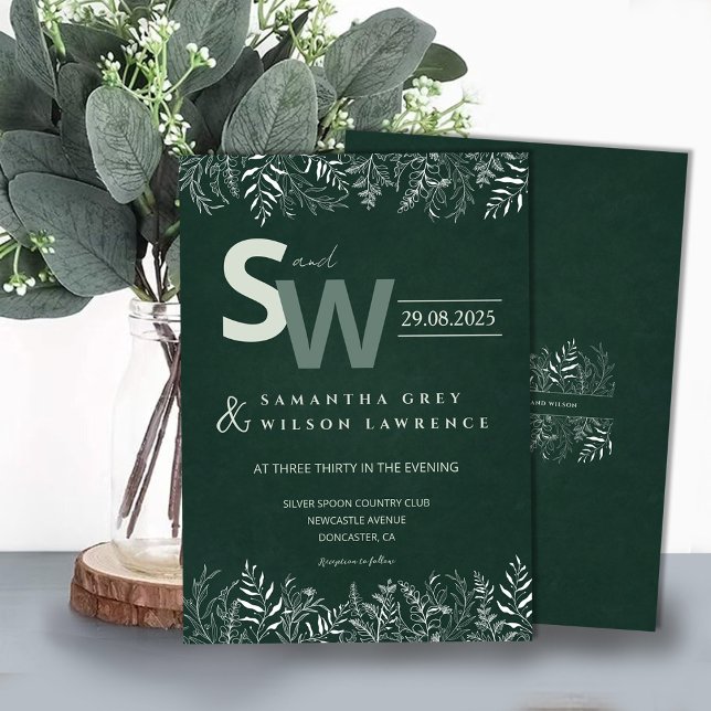 Minimalist Botanical Leafy Wedding Invitation (Creator Uploaded)