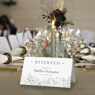 Minimalist Botanical Leafy Wedding Place Card