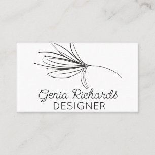 Minimalist Botanical Lily Flower Designer  Business Card