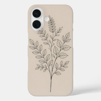 Minimalist Botanical Line Art iPhone 16 Case